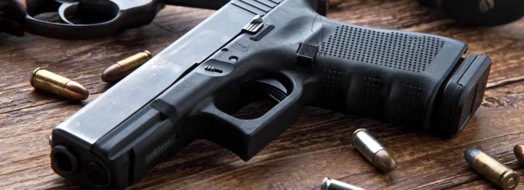 gun laying on table