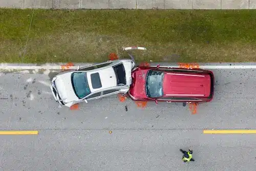 car accident action shot